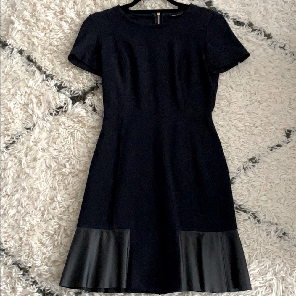 Navy, black-leather trim Club Monaco dress!